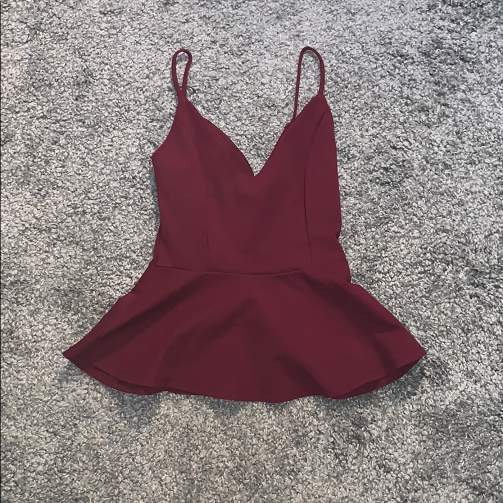 Burgundy LuLu’s peplum tank top